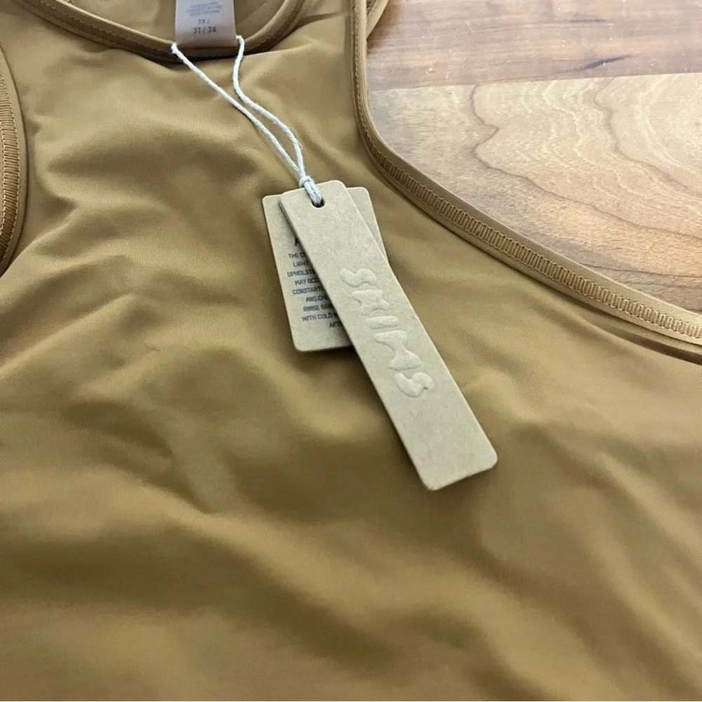 Skims High Neck Racerback Almond Recycled‎ Swim Top BT-HNK-2786 Womens 3XL NEW